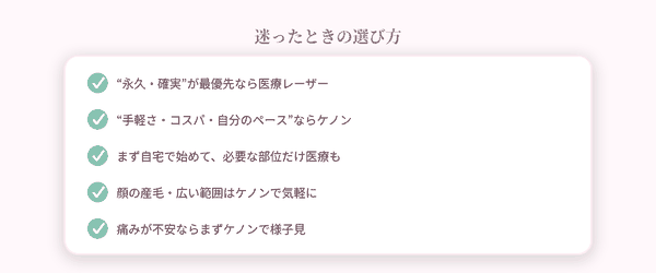 迷ったときの選び方