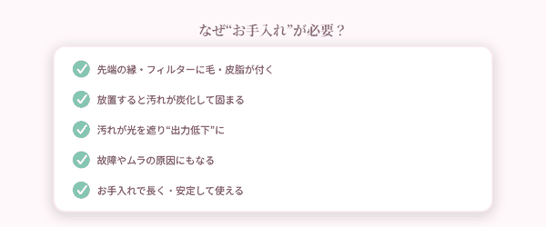 お手入れが必要な理由