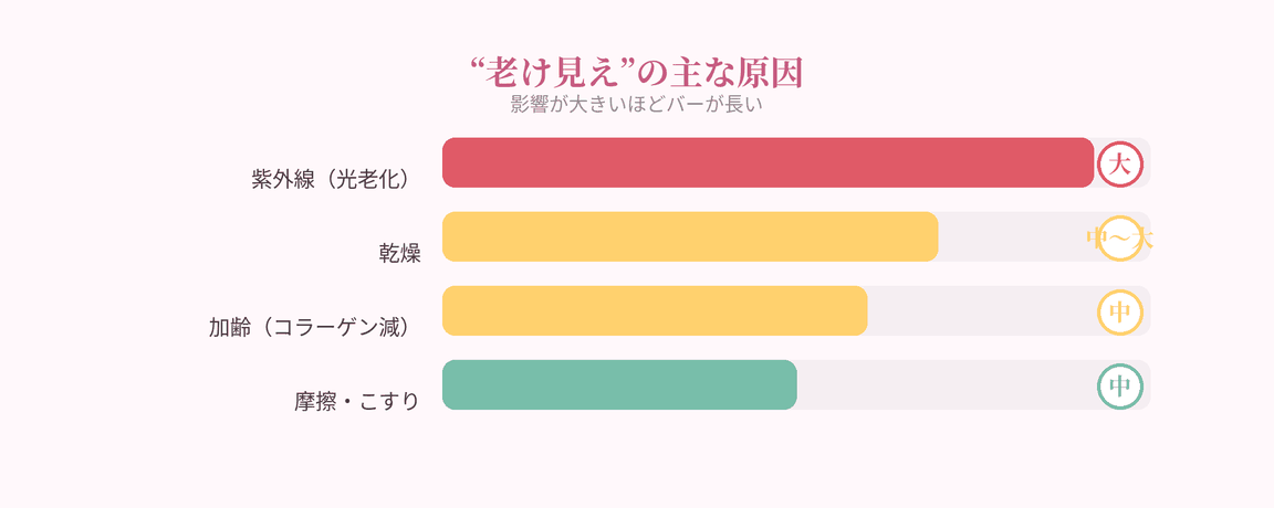 老け見えの主な原因