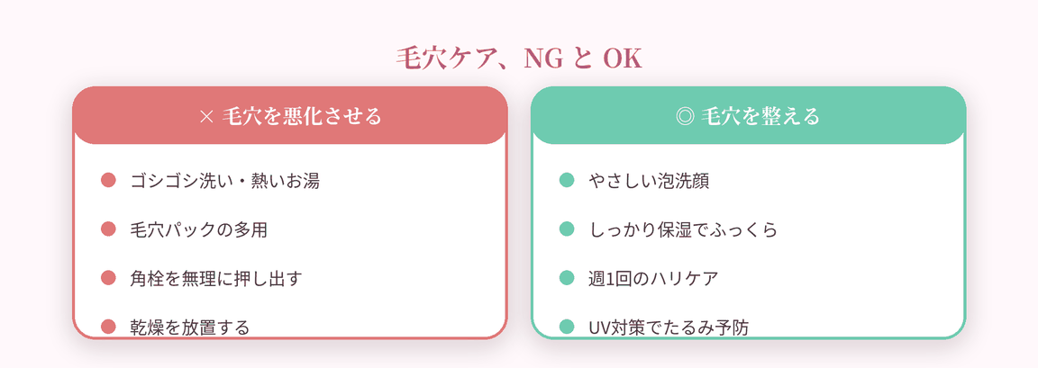 毛穴ケアのNGとOK