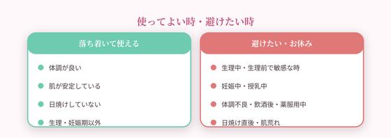 使ってよい時・避けたい時