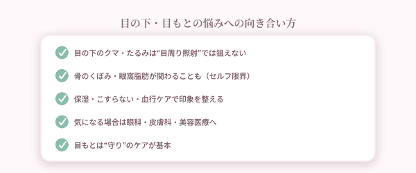 目の下・目もとへの向き合い方